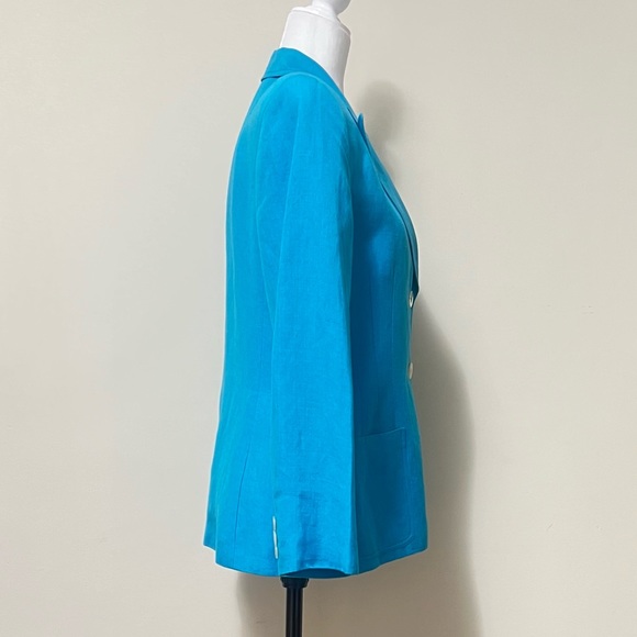 Giorgio Sant’ Angelo NEW Sky Blue Linen Rayon 3 Button Spring Blazer Jacket 10 - Picture 9 of 14